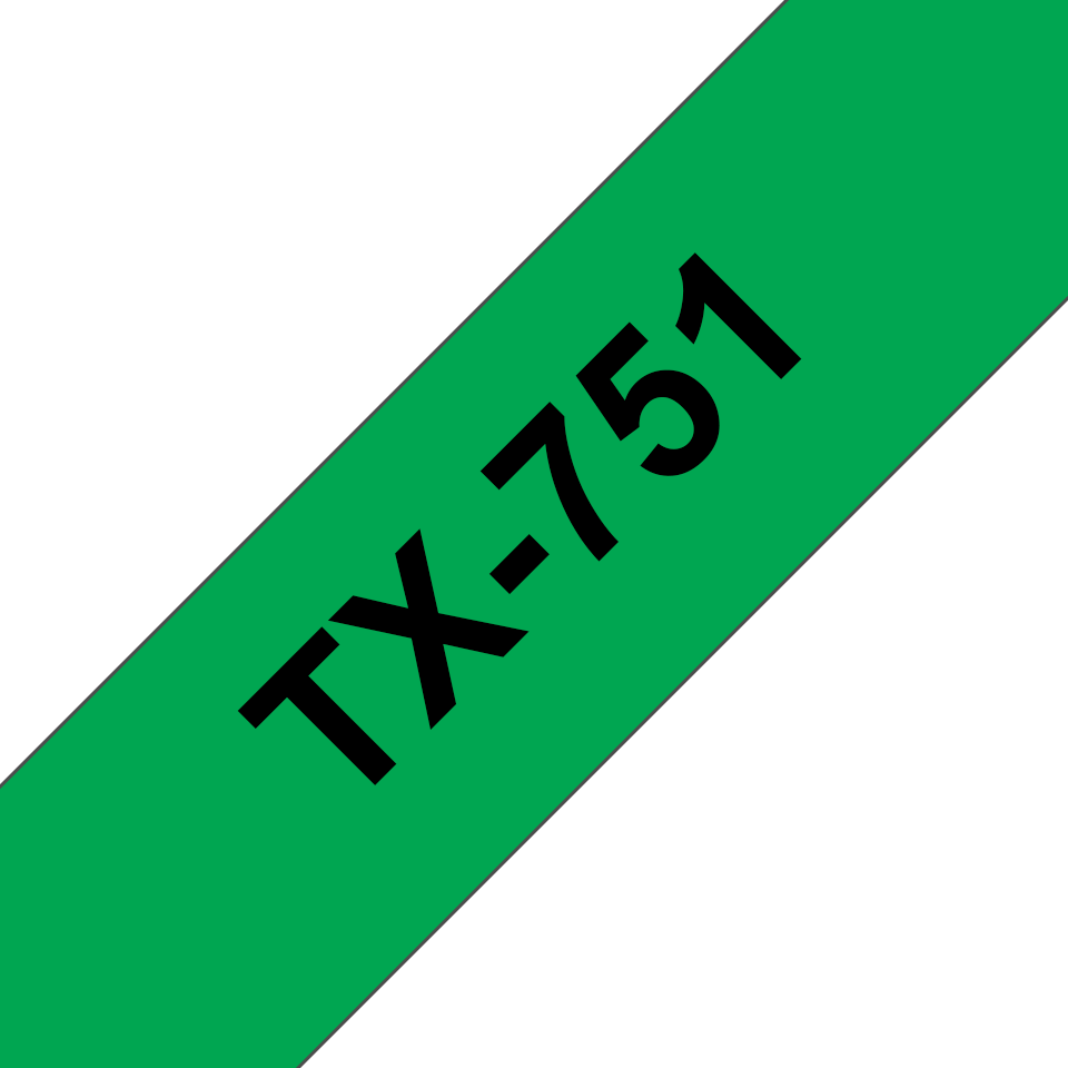 Brother TX-751 Schriftband – schwarz auf grün